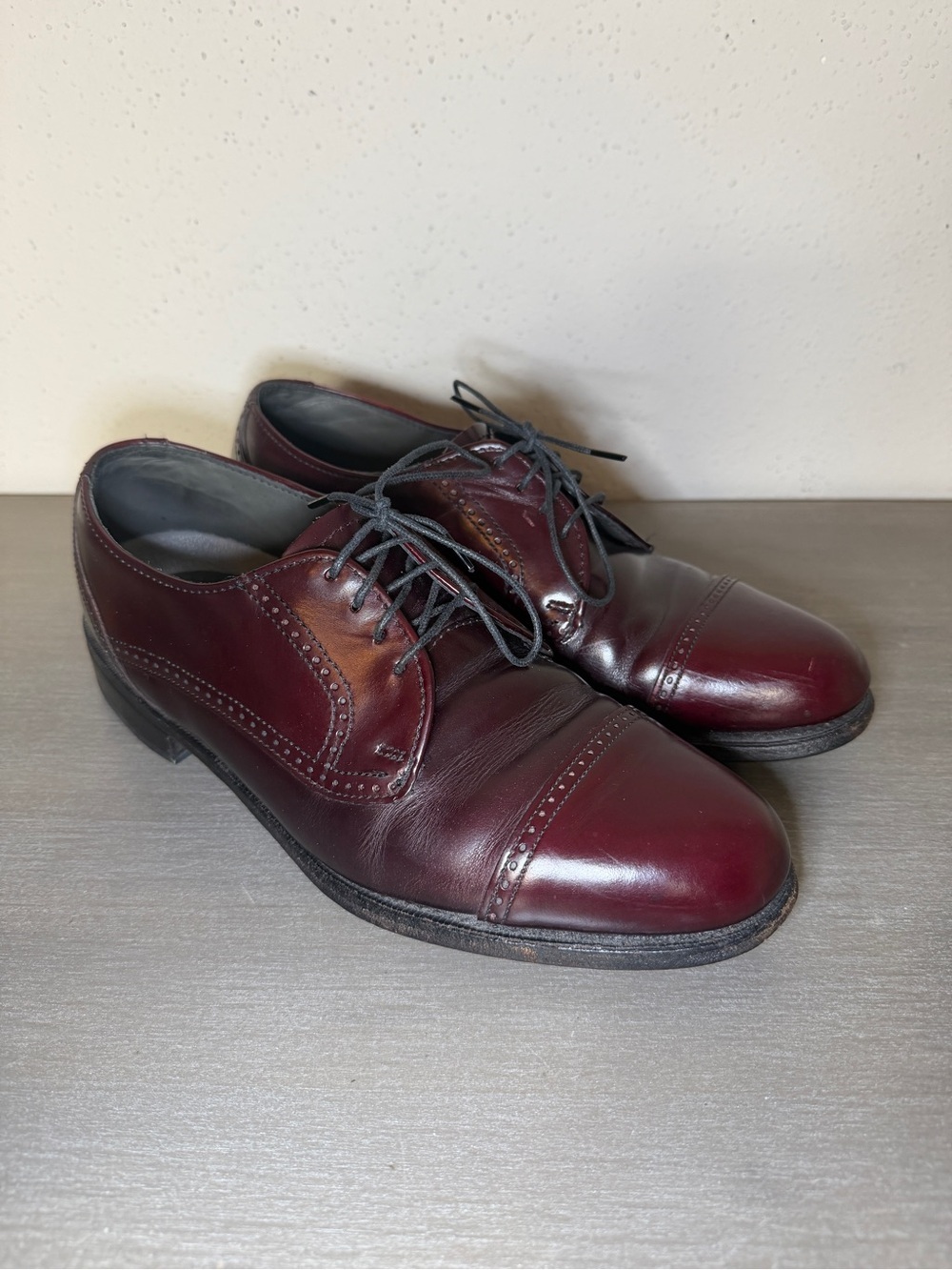Vintage Dexter Burgundy Leather Cap Toe Oxfords Dress Shoes 8.5 M Oxford